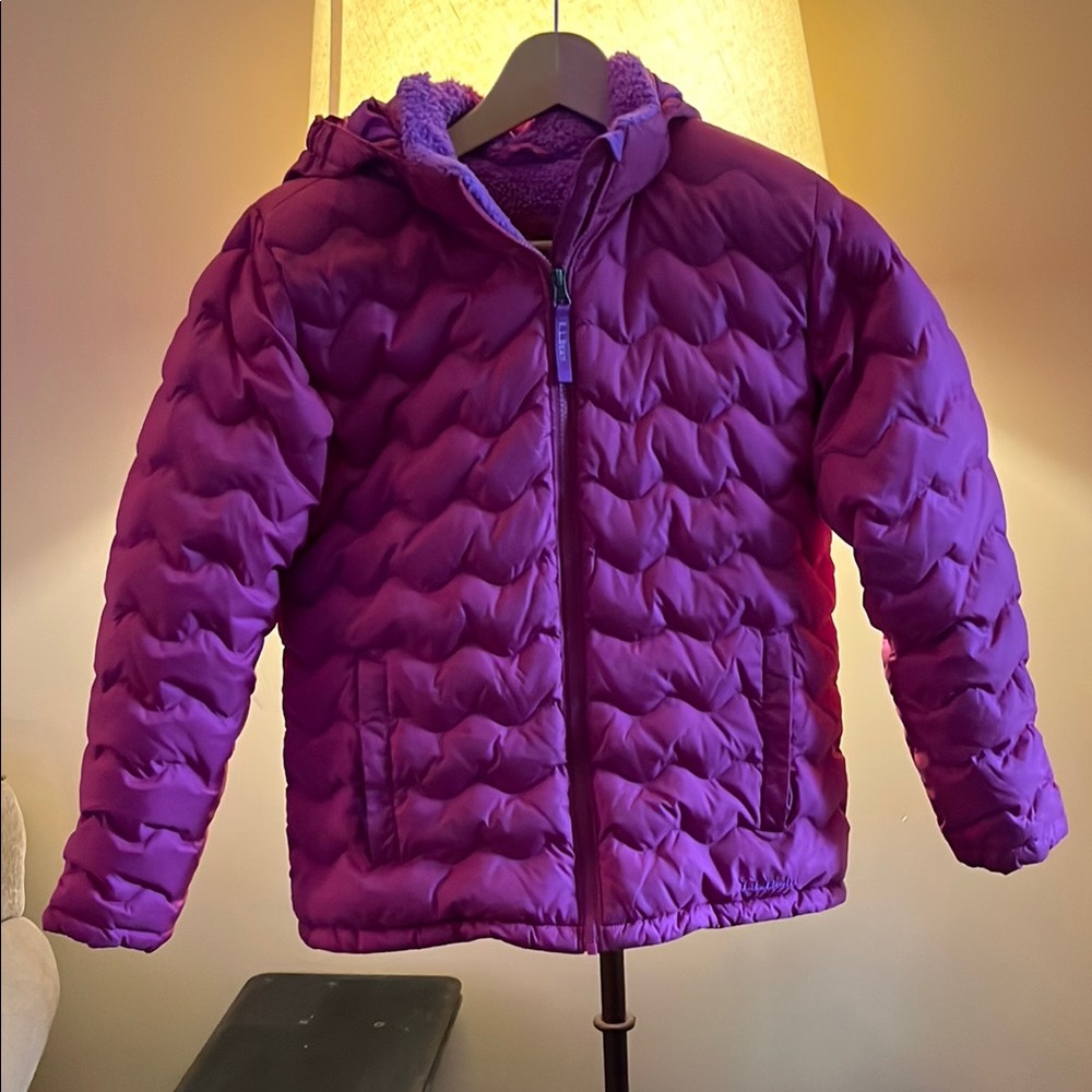 L.L. Bean Purple Puffer Jacket Lightweight Quilted Insulation
